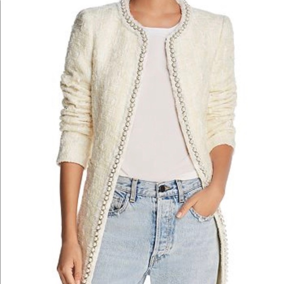 Alice + Olivia Andreas Tweed Pearl Trim Jacket - Picture 7 of 8